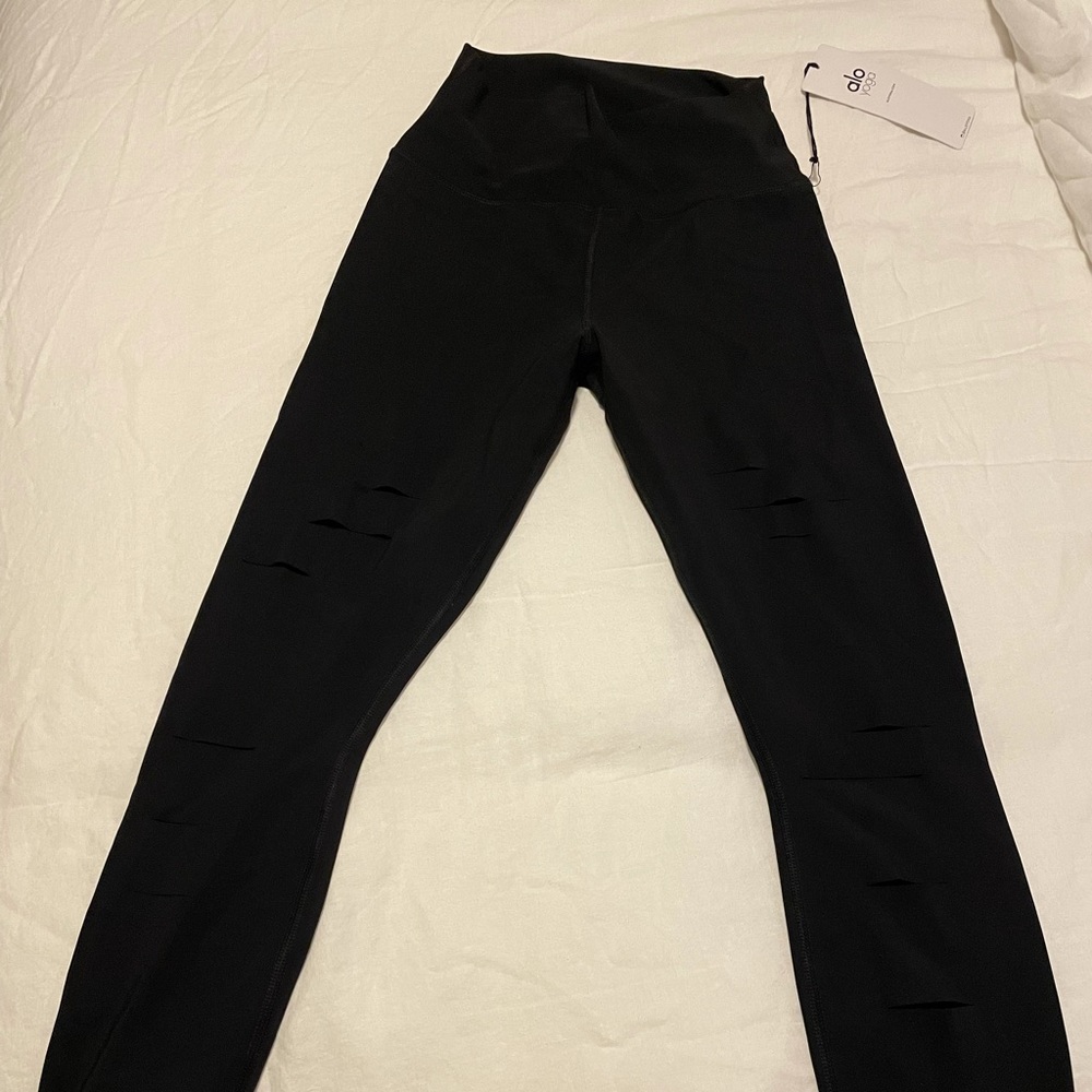 Alo high waisted ripped warrior legging